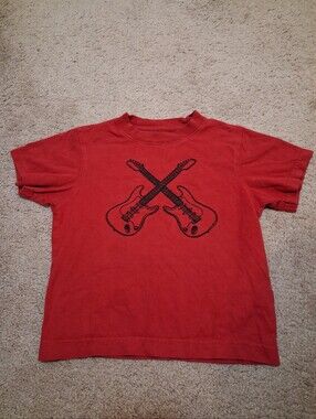 Kids Gymboree Red Guitar Graphic Tee Size Small